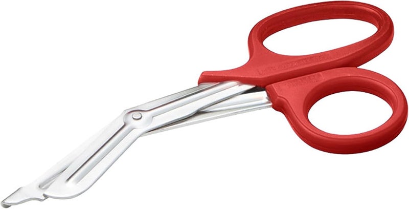 ADC 320 Medicut EMT Shears - Medical Grade Stainless Steel Utility Scissors, 7.25" Length, Red - Image 1